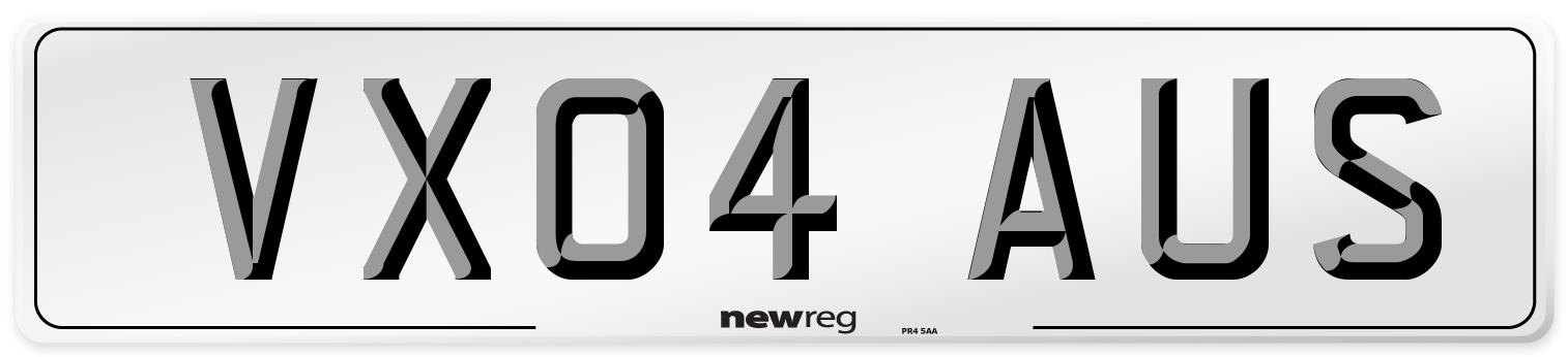 VX04 AUS Number Plate from New Reg